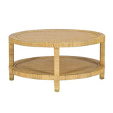 Amara 33" Natural Rattan Round Coffee Table