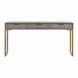 Pesce 59" Faux Shagreen 3-Drawer Console Table - Grey