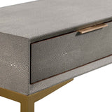 Pesce 59" Faux Shagreen 3-Drawer Console Table - Grey