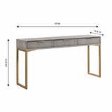 Pesce 59" Faux Shagreen 3-Drawer Console Table - Grey