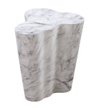 Slab Concrete Indoor/Outdoor Side Table (18"-22") - White Marble / Tall