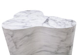 Slab Concrete Indoor/Outdoor Side Table (18"-22") - White Marble / Tall