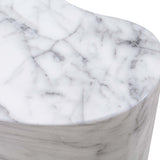 Slab Concrete Indoor/Outdoor Side Table (18"-22") - White Marble / Tall