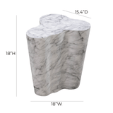 Slab Concrete Indoor/Outdoor Side Table (18"-22") - White Marble / Short