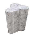 Slab Concrete Indoor/Outdoor Side Table (18"-22") - White Marble / Short