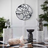 Slab Concrete Indoor/Outdoor Side Table (18"-22") - White Marble / Short
