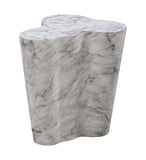 Slab Concrete Indoor/Outdoor Side Table (18"-22") - White Marble / Short