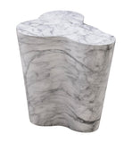 Slab Concrete Indoor/Outdoor Side Table (18"-22") - White Marble / Short