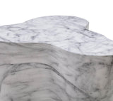 Slab Concrete Indoor/Outdoor Side Table (18"-22") - White Marble / Short