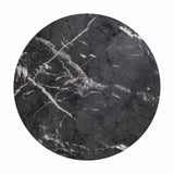 Rue Faux Marble Indoor / Outdoor Round Side Table - Black