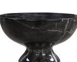 Rue Faux Marble Indoor / Outdoor Round Side Table - Black