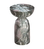 Rue Faux Marble Indoor / Outdoor Round Side Table - Grey