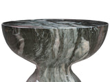 Rue Faux Marble Indoor / Outdoor Round Side Table - Grey