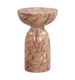 Rue Faux Marble Indoor / Outdoor Round Side Table - Sunset