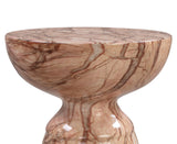 Rue Faux Marble Indoor / Outdoor Round Side Table - Sunset