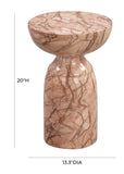 Rue Faux Marble Indoor / Outdoor Round Side Table - Sunset