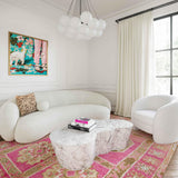 Slab 59" Concrete Indoor/Outdoor Coffee Table - White Marble