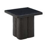 Kayla Faux Plaster Indoor / Outdoor Square Side Table - Black
