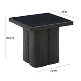 Kayla Faux Plaster Indoor / Outdoor Square Side Table - Black