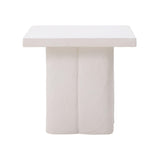 Kayla Faux Plaster Indoor / Outdoor Square Side Table - White