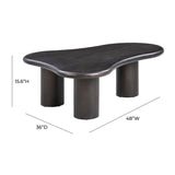 Gotham 48" Wood Coffee Table - Dark Umber