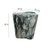 Slab Concrete Indoor/Outdoor Side Table (18"-22") - Grey Marble / Short