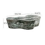 Slab 59" Concrete Indoor/Outdoor Coffee Table - Blush/Grey Marble