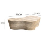 Slab 59" Concrete Indoor/Outdoor Coffee Table - Travertine