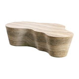 Slab 59" Concrete Indoor/Outdoor Coffee Table - Travertine