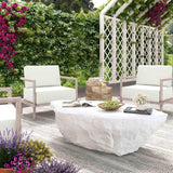 Crag 56" Concrete Indoor / Outdoor Coffee Table - White