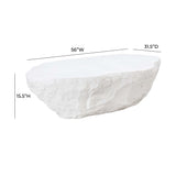 Crag 56" Concrete Indoor / Outdoor Coffee Table - White