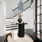 Chelsea Oak Wood Entry Table - Black