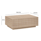Mixie 39" Tile Indoor/Outdoor Coffee Table - Taupe