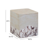 Brut Faux Travertine &amp; Breccia Concrete Indoor/Outdoor Side Table