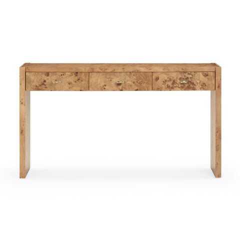 Brandyss 54" Burl Console Table - Honey