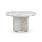 Juju Faux Marble Indoor/Outdoor Round Coffee Table (24"-32") - White / 24"
