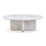 Juju Faux Marble Indoor/Outdoor Round Coffee Table (24"-32") - White / 32"
