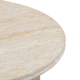 Amora Faux Travertine Indoor/Outdoor Round Accent Table (26"-32") - 26"