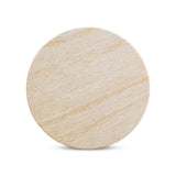 Amora Faux Travertine Indoor/Outdoor Round Accent Table (26"-32") - 26"