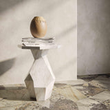 Esme Faux Marble Indoor/Outdoor Round Side Table