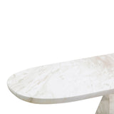 Esme 54" Faux Marble Indoor/Outdoor Long Console Table