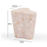 Slab Faux Terrazzo Indoor/Outdoor Side Table - Pink
