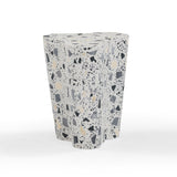 Slab Faux Terrazzo Indoor/Outdoor Side Table - Black and White