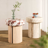 Sheila Textured Concrete Indoor / Outdoor Side Table - Multi/Natural