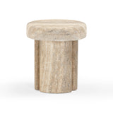 Sheila Textured Concrete Indoor / Outdoor Side Table - Travertine