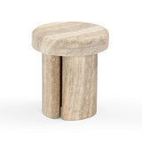 Sheila Textured Concrete Indoor / Outdoor Side Table - Travertine