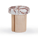 Sheila Textured Concrete Indoor / Outdoor Side Table - Multi/Natural