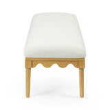 Oodle 56.5" Performance Vegan Mohair Bench - Cream / Natural Ash