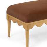 Oodle 56.5" Performance Vegan Mohair Bench - Bronze / Natural Ash