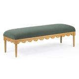 Oodle 56.5" Performance Vegan Mohair Bench - Green / Natural Ash